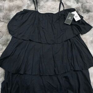 Volcom Black Ruffle Kabloom Mini Dress.Size Medium